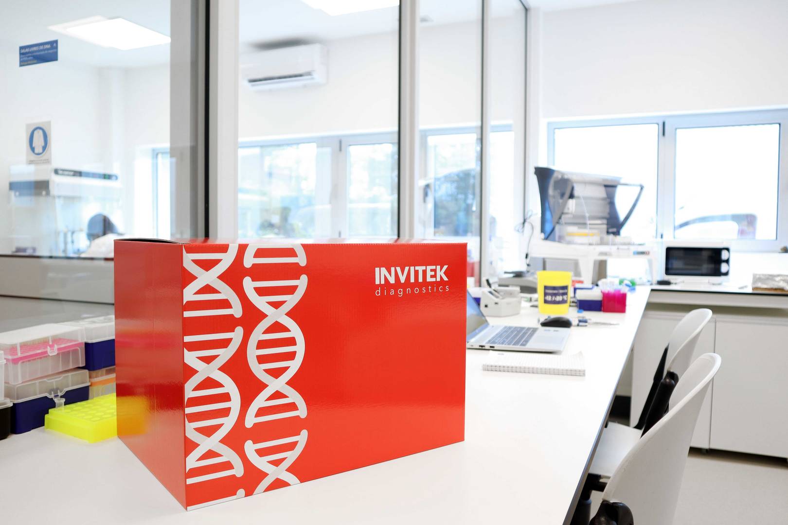 InviMag product box in lab