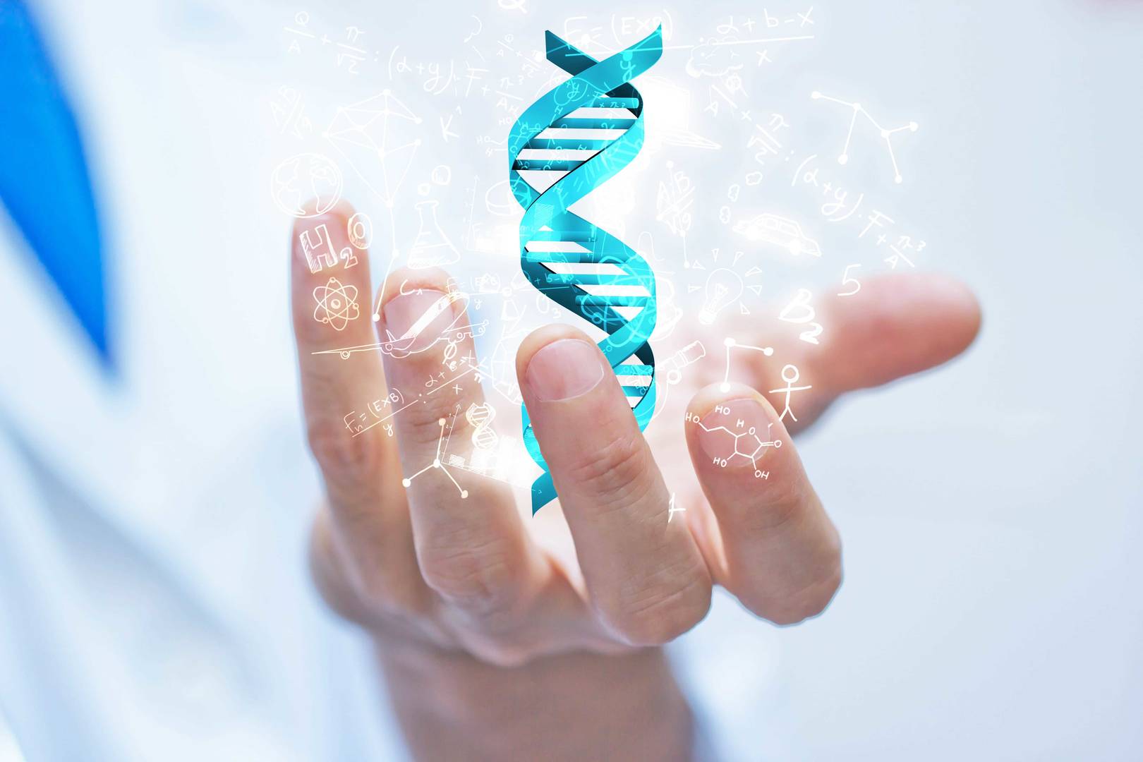dna helix in hand