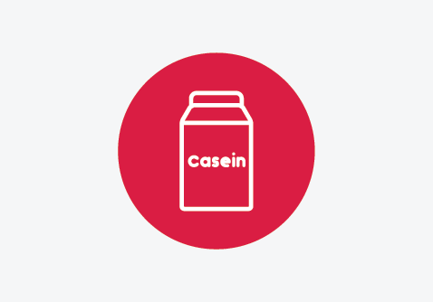Stylized text reading “Casein”, representing the casein milk protein allergen.